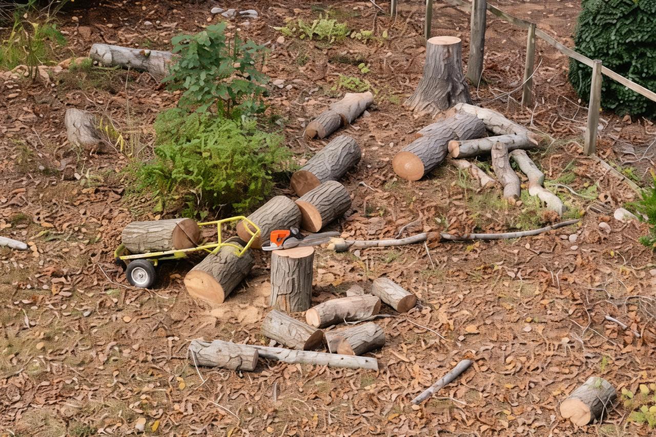 Outdoor cleanup debris removal service